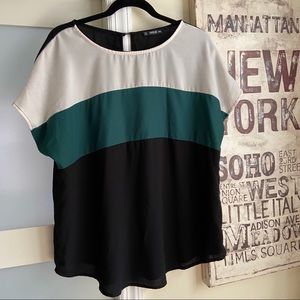 SHEIN Color Block Top